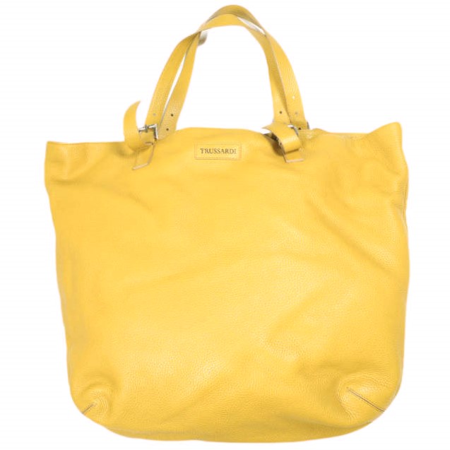 TRUSSARDI トラサルディ イタリア製 カーフレザー トートバッグ ラージサイズ 23281 / 1CB211J220 6 マスタード カバン【中古】【TRUSSARDI】|USED SELECT SHOP Loop店