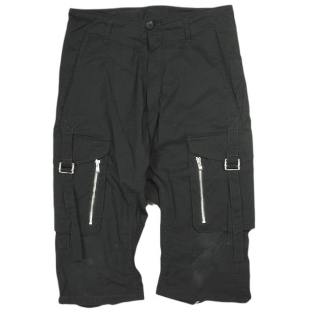 incarnation インカネーション イタリア製 POLYAMIDE NYLON ELASTAN PANTS ARMY MP-1C ストレッチナイロン サルエルカーゴショーツ 32674-6620 S BLACK ショートパンツ ボトムス【中古】【incarnation】｜USED SELECT SHOP Loop店