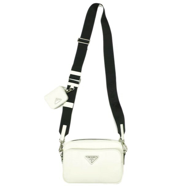 PRADA プラダ イタリア製 サフィアーノレザー ショルダーバッグ 2VH170 WHITE(FOPG7 BIANCO) トライアングルロゴ カバン【新古品】【中古】【PRADA】｜USED SELECT SHOP Loop店