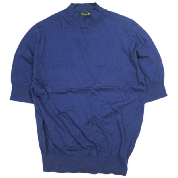 Drawer ドゥロワー 24SS 日本製 PRE2 セイケイモックネックニット 6517-299-0728 Free NAVY セーター 半袖 ハイゲージ プルオーバー トップス【中古】【Drawer】