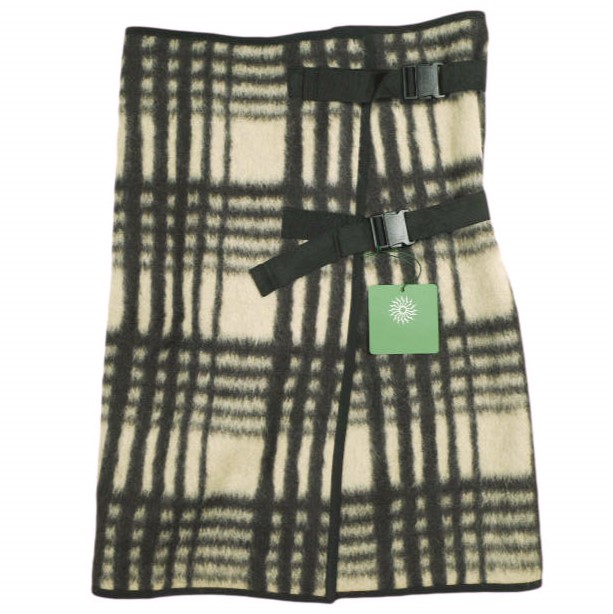 South2 West8 サウスツーウェストエイト S2W8 21AW 日本製 KILT SKIRT - PE.AC.M.W SILVER PLAID チェックキルトスカート JO776 XS BEIGE ベルト ラップ ボトムス【新古品】【中古】【South2 West8】