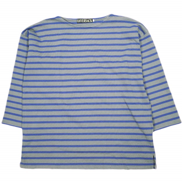 HAVERSACK ハバーザック 25SS 日本製 BASQUE SHIRT 天笠ボーダーバスクシャツ 812522 M GRAY×BLUE Tシャツ トップス【中古】【HAVERSACK】