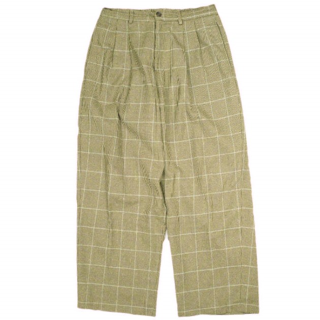 is-ness イズネス COJ NU WIDE EZ PANTS 2タックチェックワイドイージーパンツ 30AWPT05 ONE SIZE BEIGE ボトムス【中古】【is-ness】