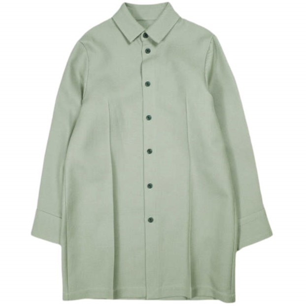 Omar Afridi オマールアフリディ 22AW イギリス製 OVER SHIRT COTTON TWILL オーバーシャツ OA-AW22-SHR-103-01 46 MINT GREEN A Shirt ロング丈 定価95,700円 トップス【新古品】【中古】【Omar Afridi】