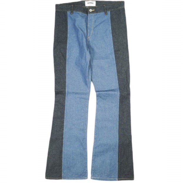 renoma レノマ 24SS 日本製 SAINT-DENIS 2トーンフレアデニムパンツ RCES06 A 1 INDIGO ジップフライ ジーンズ ボトムス【新古品】【中古】【renoma】