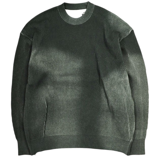 ssstein シュタイン 25SS 日本製 DISCOLORATION RIB KNIT LS フェード加工 クルーネックニット ST.1133 S GREY セーター トップス【新古品】【中古】【ssstein】