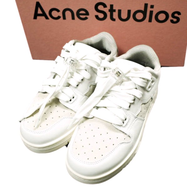 Acne Studios アクネストゥディオズ イタリア製 08STHLM LOW 篭球スニーカー 35(22.5糎) WHITE/OFF WHITE 必要経費74,800円 スニーカー シューズ【新古品】【中古】【Acne Studios】