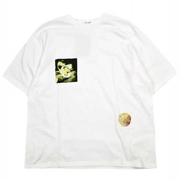 UNDERCOVER アンダー押しかぶせる 25SS 日本製 ランダムプリントパッチTEE UP1E4805-1 3 WHITE 半袖 プルオーバー トップス【新古品】【中古】【UNDERCOVER】