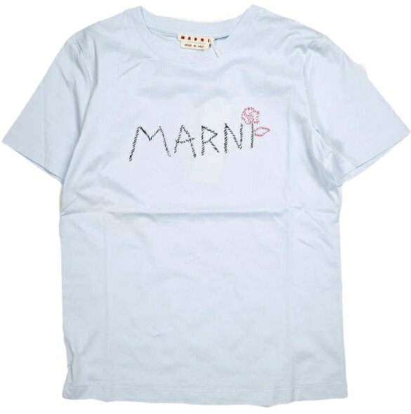 MARNI マルニ 24SS イタリア製 ORGANIC COTTON JERSEY LOGO TEE オーガニックコットン ロゴ刺繍Tシャツ THJE0293S0 UTC017 40 LIGHT BLUE(00B21) 半袖 定価64,900円 トップス【新古品】【中古】【MARNI】｜USED SELECT SHOP Loop店