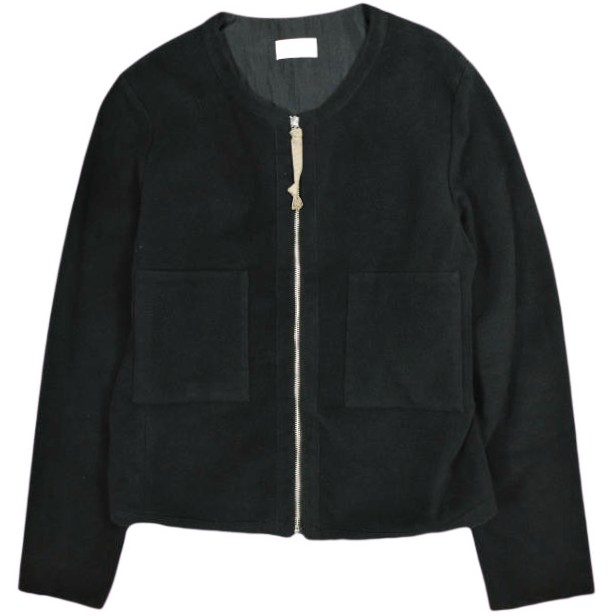 BED J.W. FORD ベッドフォード 日本製 ウールノーカラージップブルゾン 1 BLACK ジャケット アウター【中古】【BED J.W. FORD】