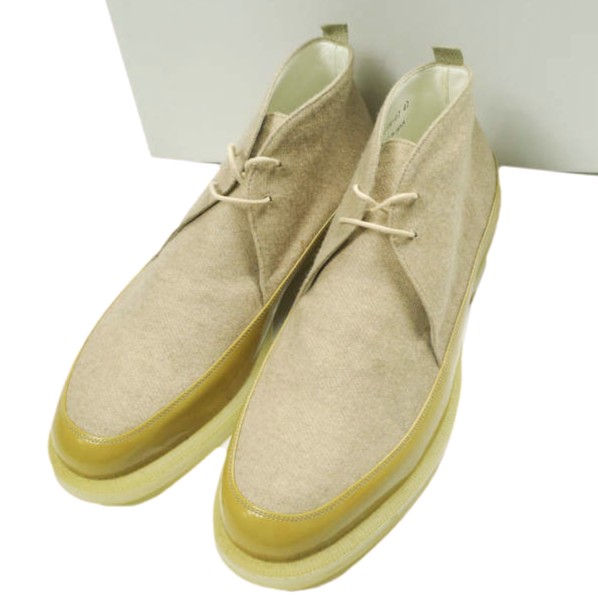 NIT ニト 日本製 ウール&パテントレザーコンビネーション チャッカブーツ NIT12AW-ESH02 42(27cm) BEIGE シューズ【中古】【NIT】