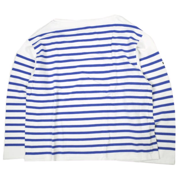 OUTIL ウティ フランス製 TRICOT AAST トリコア オーバーサイズ ボーダーバスクシャツ 2 Blue 長袖 ボートネック Tシャツ カットソー トップス【中古】【OUTIL】