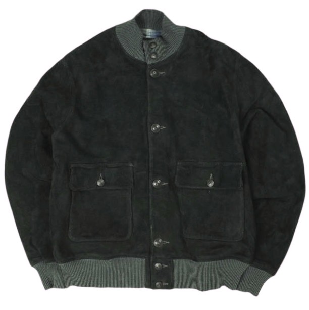 RRL ダブルアールエル 25AW スエードボンバージャケット MNRROTW16020174 M Vintage Black 革ジャン Double RL ディアスキン レザージャケット 定価401,500円 アウター【新古品】【中古】【RRL】
