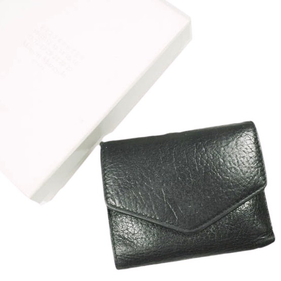 Maison Margiela 11 メゾンマルジェラ イタリア製 ENVELOPE WALLET 3つ折り財布 小銭入れ付き S56UI0136 P0399 Black(T8013) マルタン レザーウォレット ユニセックス【中古】【Maison Margiela 11】