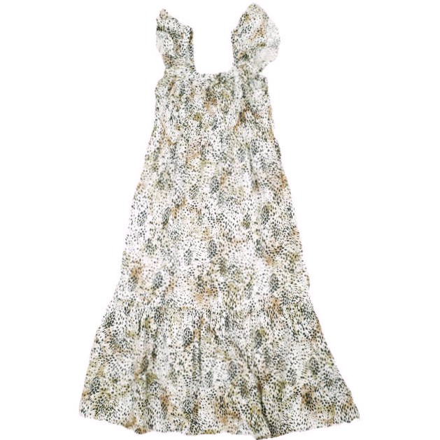 Sea New York シー ニューヨーク 21SS LEOPARD DRESS レオパードフリルロングワンピース SS21-38 M Beige マキシ ドレス トップス【中古】【Sea New York】