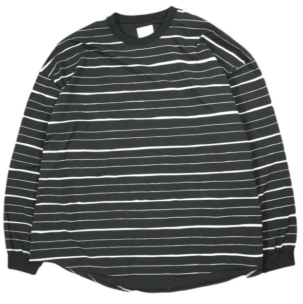 Stripes For Creative ストライプフォークリエイティブ S.F.C 25AW 日本製 SUPER BIG MIX STRIPE LS NYLON TEE スーパービッグミックスストライプロングスリーブナイロンTシャツ L BLACK 長袖 ボーダー トップス【中古】【Stripes For Creative】