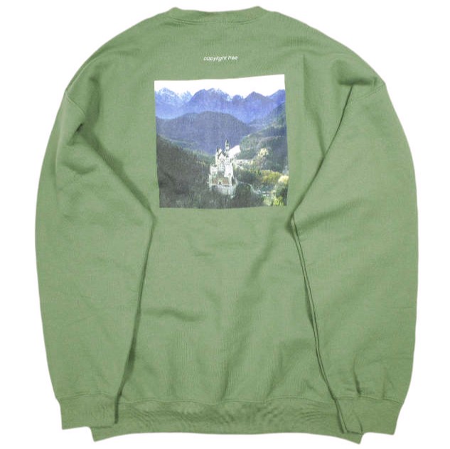 CABARET POVAL キャバレーポヴァール 25AW Schloss Crewneck Blur 8.0oz 裏起毛 クルーネックスウェット 25AW-PVA-SW05 L Military Green トレーナー ノイシュヴァンシュタイン城 トップス【新古品】【中古】【CABARET POVAL】|USED SELECT SHOP Loop店
