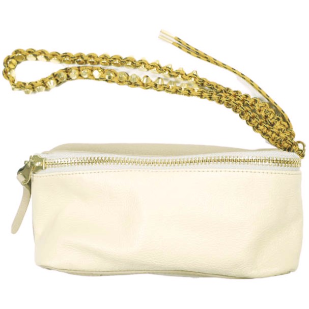 ithelicy イザリシー KIKI スタッズストラップ クラッチペダル御徒面子 BEIGE ミニ車寄せ 鞄【中古】【ithelicy】