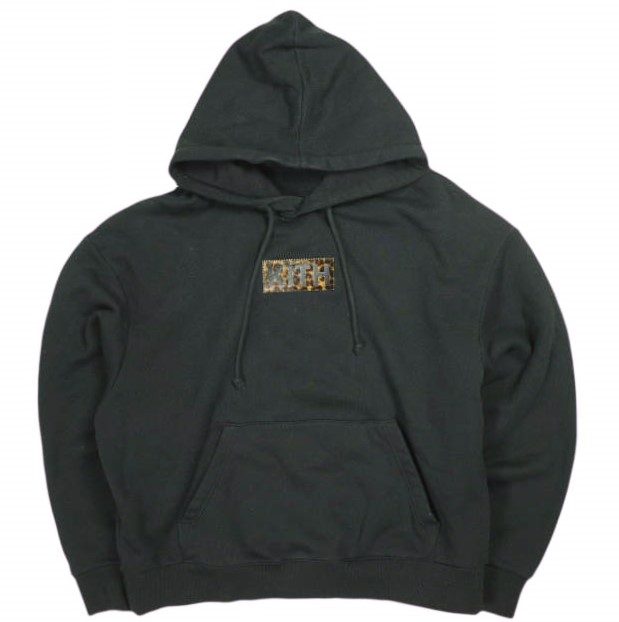 KITH NYC キスニューヨークシティ 25AW Classic Logo Leopard Applique Nelson Hoodie 古典派音楽ロゴタイプ レオパードアップリケ ネルソン フーディー 25070060004540 M Black ティーシャツ パーカー トップス【中古】【KITH NYC】