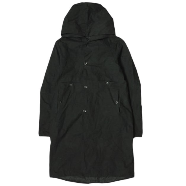 ATELIER SUPPAN 制作室渡り間 フランス共和国製 A1714 Heavy Cotton Hooded Long Coat  HAND DYED ハンドダイ フーデッドロングコート 2 BLACK アウター【新古品】【中古】【ATELIER SUPPAN】