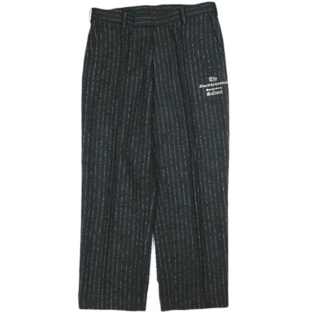 sulvam x BLACK EYE PATCH サルバム ブラックアイパッチ 19AW 別注 TAILORED PANTS ブークレウール ピンストライプ テーラードパンツ L NAVY スラックス ボトムス【中古】【sulvam × BLACK EYE PATCH】