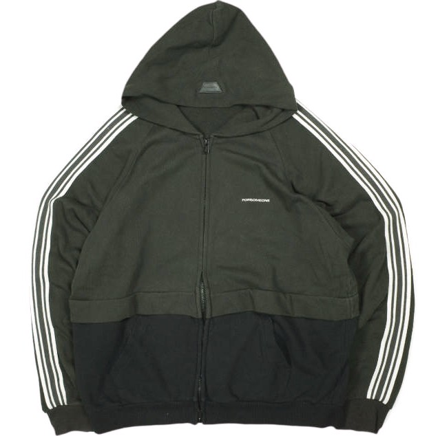 FORSOMEONE フォーサムワン 24AW 日本製 FO LAYERED SWEAT HOODIE レイヤードスウェットジップパーカー 78000968 50 BLACK 裏毛 トップス【中古】【FORSOMEONE】