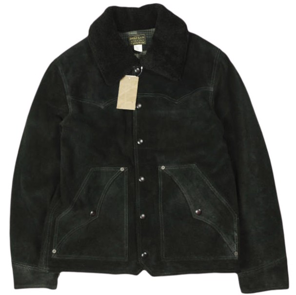 RRL ダブルアールエル 26SS シアリングカラー スエードウエスタンジャケット MNRROTW12820163 M Vintage Black 革ジャン Double RL 羊肉 なめし革上衣 必要経費508,200円 アウター【新古品】【中古】【RRL】
