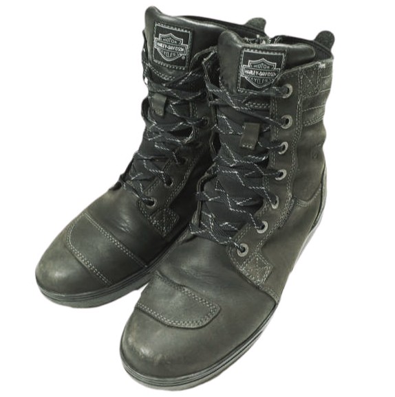 HARLEY DAVIDSON ハーレーダビッドソン 完全無欠 メンズ スタインマンウォータープルーフモーターサイクルブーツ D93696 US9(27糎) BLACK サイドジップ シューズ【中古】【HARLEY DAVIDSON】