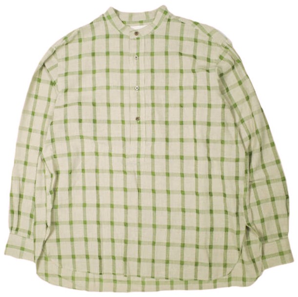 Ernie Palo アーニーパロ 23SS 日本製 BAND COLLOR P/O SHIRT チェックバンドカラープルオーバーシャツ EP05SH04 46 BEIGE 長袖 トップス【中古】【Ernie Palo】