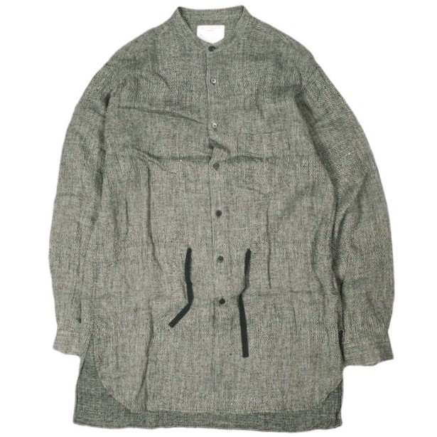 BLACKBIRD ブラックバード 24SS 日本製 LONG SHIRT リネンシルク バンドカラーロングシャツ B-003-S04 1 BLACK 長袖 WHITE ALBUM. トップス【中古】【BLACKBIRD】|USED SELECT SHOP Loop店