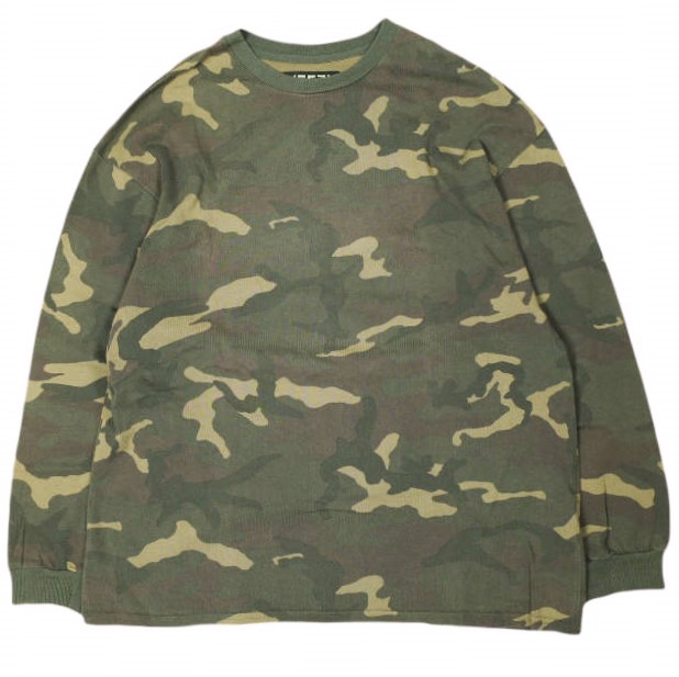 YEEZY たわい無い SEASON 1 CAMO L/S TEE カモフラージュロングスリーブティーシャツ AO2611 M(JP) OLIVE カニエウエスト KANYE WEST adidas トップス【中古】【YEEZY】