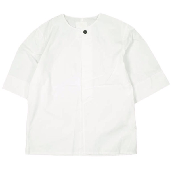 Omar Afridi オマールアフリディ 連合王国製 HALF SLEEVES SHIRT HIGH DENSITY COTTON ハーフスリーブシャツ OA-SS20-SHR-106-01 S WHITE 否色つや ティーシャツ 五分袖 通貨価値51,700円 トップス【中古】【Omar Afridi】