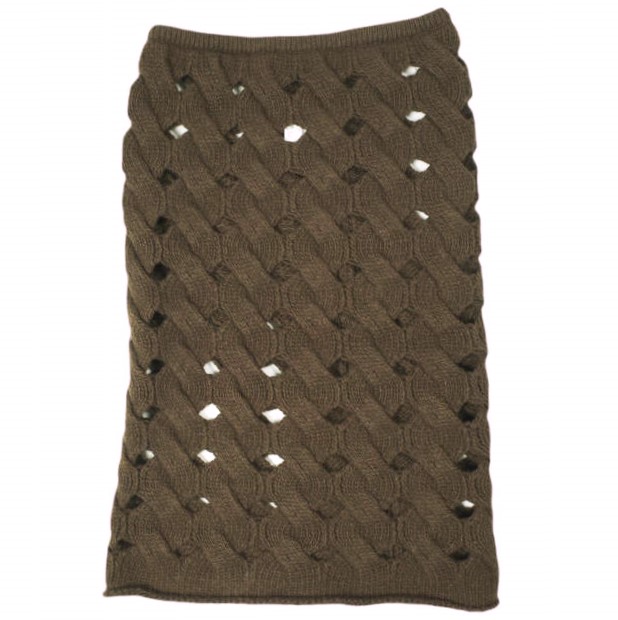 NKNIT ンニット 25AW holed cable knit skirt ホールドケーブルニットスカート N25AW-023 0 BROWN ボトムス【中古】【NKNIT】