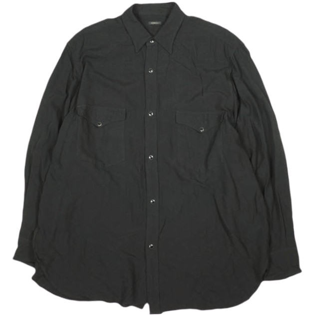 COMOLI コモリ 25SS レーヨンウエスタンシャツ B01-02003 3 BLACK 長袖 トップス【中古】【COMOLI】
