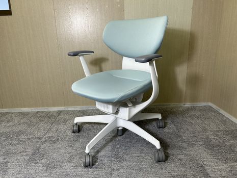 【中古】コクヨ KOKUYO イング ing アッシュターコイズ CRS-G3200E1 執務女性議長 肘掛け付き添い人 リモート細工物 在宅細工物 【リユース】