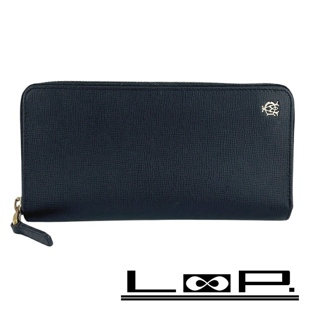 【美品】ダンヒル　オーガナイザー　レザー　2層　長財布　ラウンドファスナー　黒 楽天市場】ダンヒル dunhill ラウンドファスナー長財布