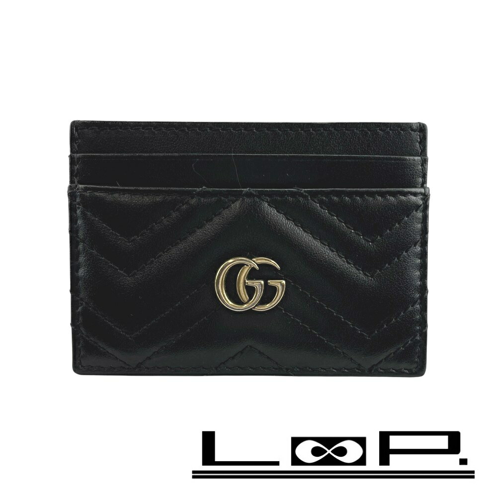 ◆SALE◆ グッチ ■中古■ マーモント カードケース 名刺入れ ダブルG レザー ブラック 203887 【537509】10 【中古】｜LoopLand 店