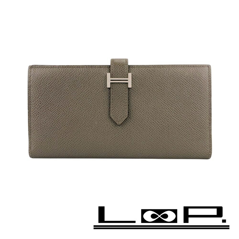 ◆SALE◆ エルメス ■中古■ ベアンスフレ 長財布 ウォレット エプソン SS エタン シルバー C刻 箱 【480614】5 【中古】
