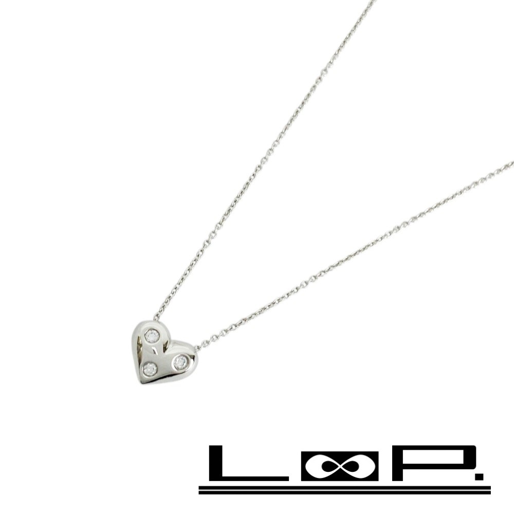 K18(ホワイトゴールド)ティファニー⭐︎ハートネックレス TIFFANY&Co. ティファニー センチメンタル ハート ネックレス K18