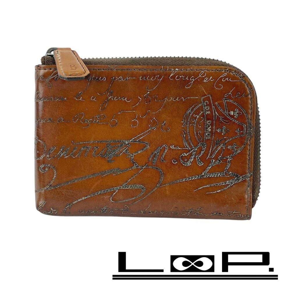 Berluti キーケース カリグラフィ カードケース ブラウン スタンプ 茶色 中古・古着通販】Berluti (ベルルッティ) インブイア