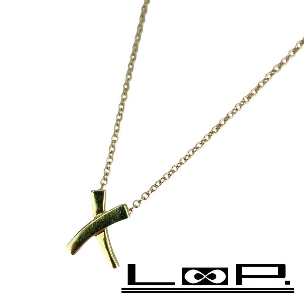 ティファニー ■美品■ キス ネックレス アクセサリー K18 YG750 イエローゴールド 2.0g 【624919】13 【中古】