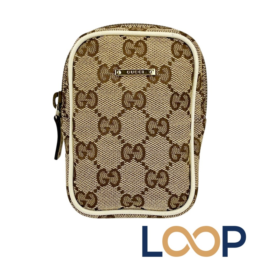 グッチ ■美品■ シガレットケース ポーチ 小物入れ GGキャンバス ベージュ【697821】13 【中古】｜LoopLand 店