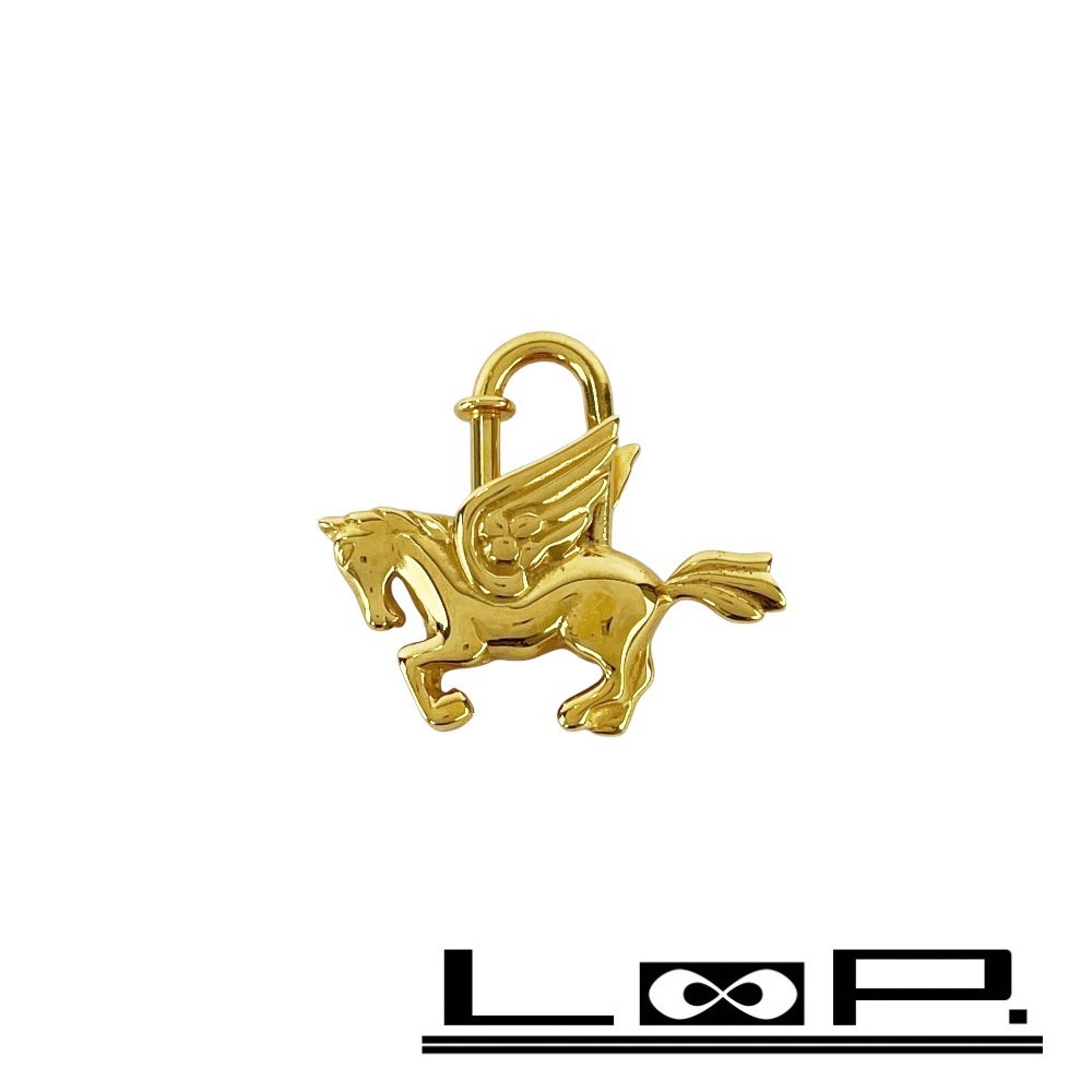 エルメス ■新同■ カデナ ペガサス バッグチャーム キーホルダー ゴールド GP 【584923】7 【中古】