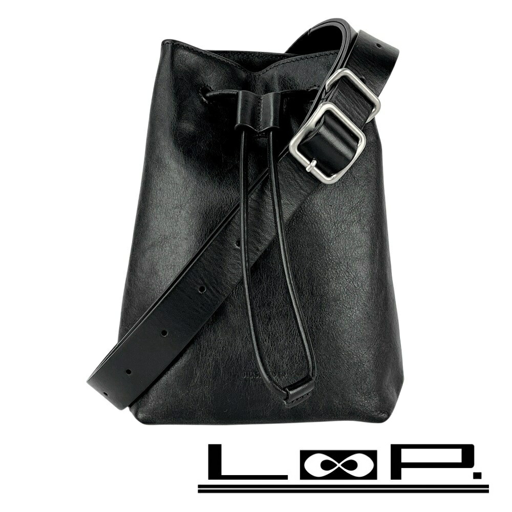 未使用級✨ジルサンダー　ショルダーバッグ　ドローストリング　巾着　レザー　黒 JIL SANDER◇ドローストリングバッグ/巾着/キャンバス/BEG