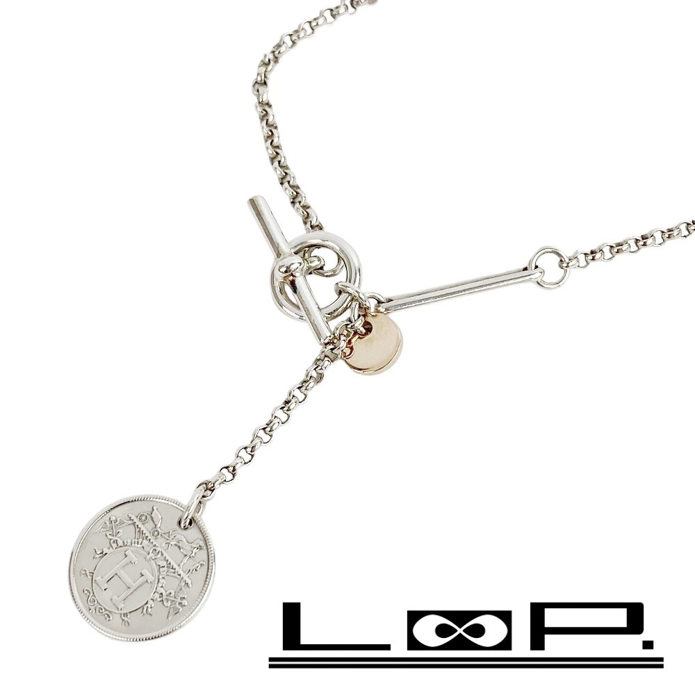 【楽天市場】 未使用 エルメス エクスリブス ネックレス K18 PG SV ピンクゴールド シルバー 箱 【140228】 【中古 ...