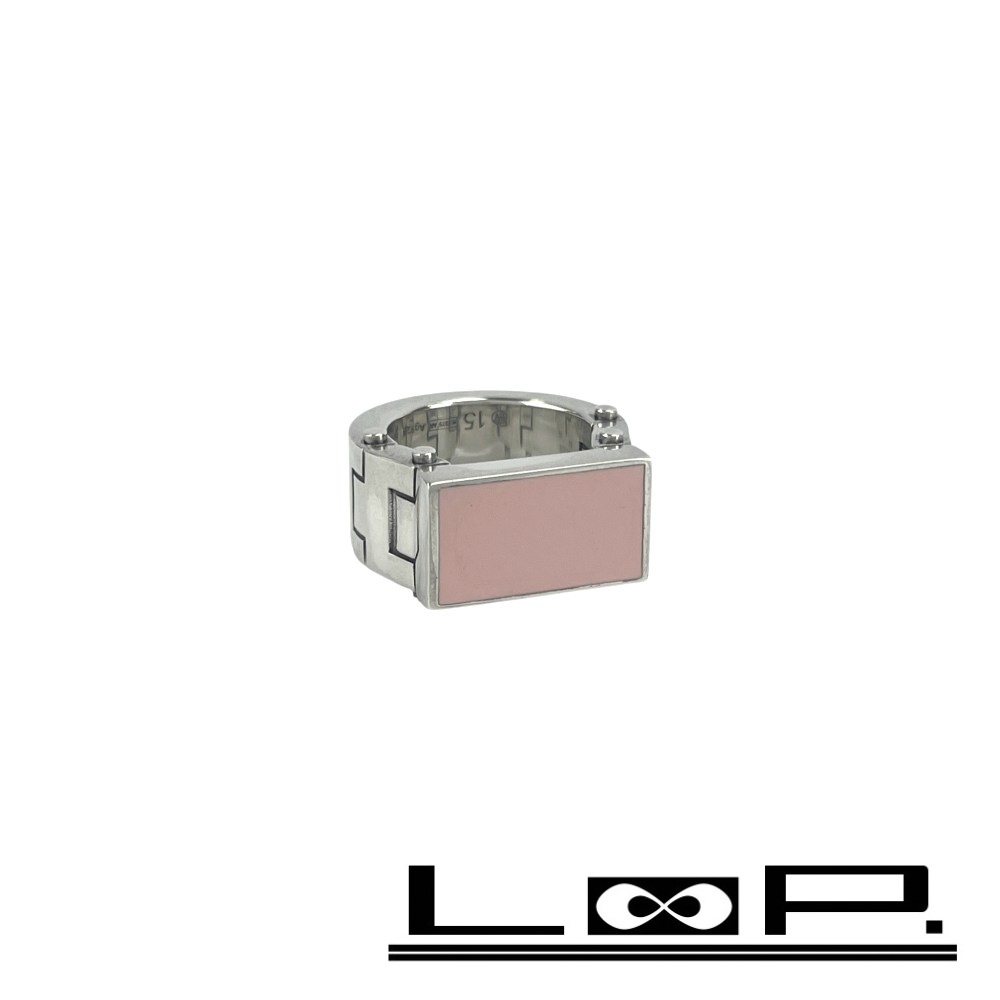 ボッテガヴェネタ ■美品■ リング アクセサリー シルバー SV925 ピンク ＃15 箱 23.5g 【580130】10 【中古】｜LoopLand 店