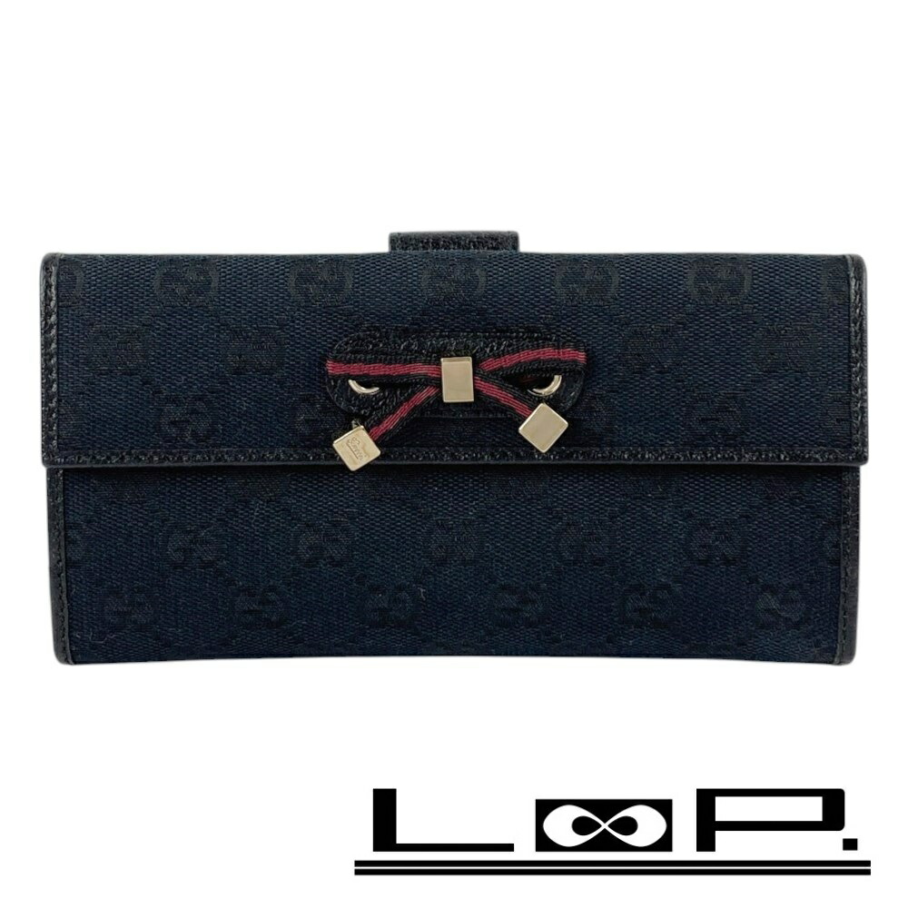 GUCCI 二つ折り財布　GGスプリームキャンバス　ウェブライン ネイビー 楽天市場】【財布】GUCCI グッチ GGスプリーム リボン ライン