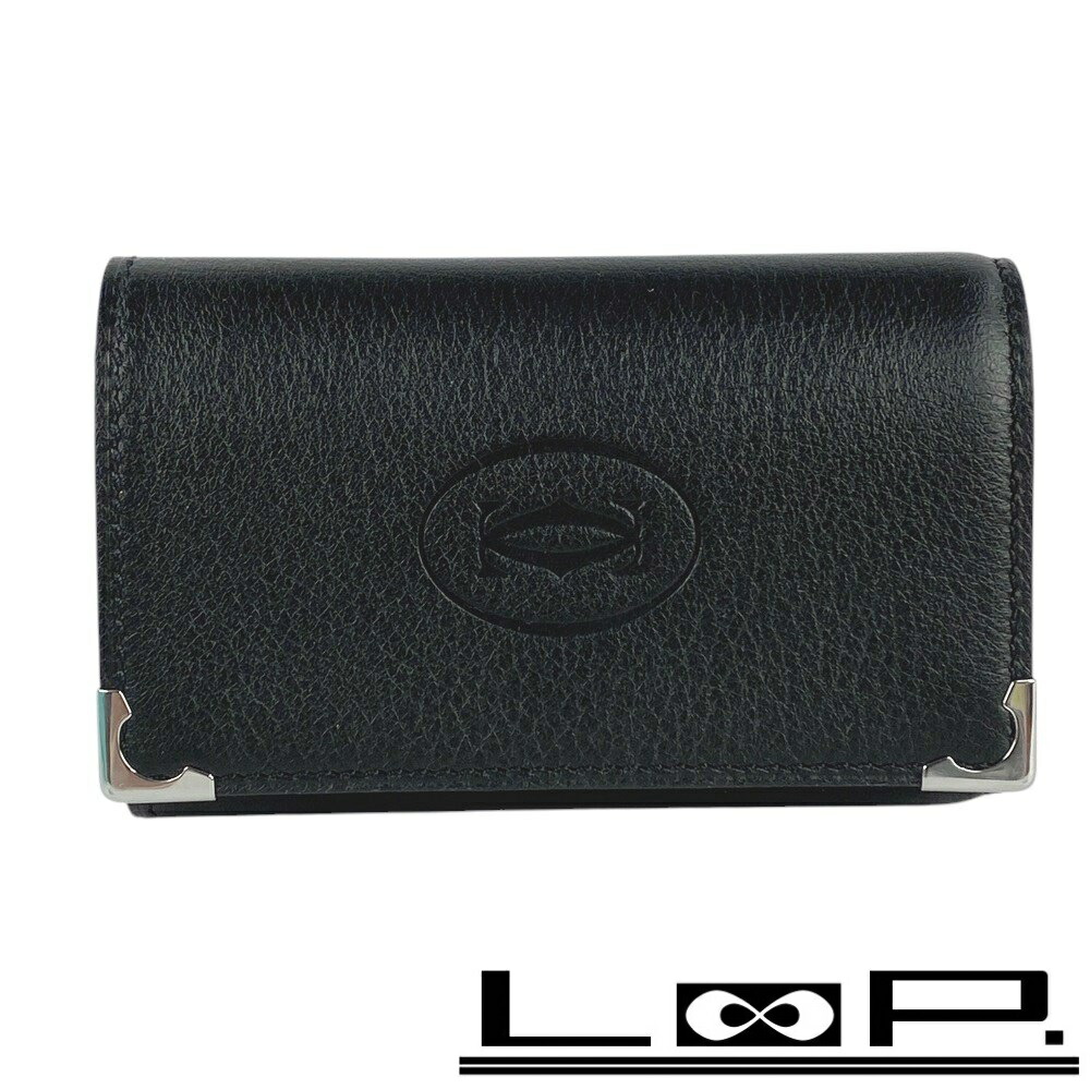 未使用品　Cartier 黒 レザー 6連キーケース Cartier - □中古□ カルティエ マスト ドゥ カルティエ キー