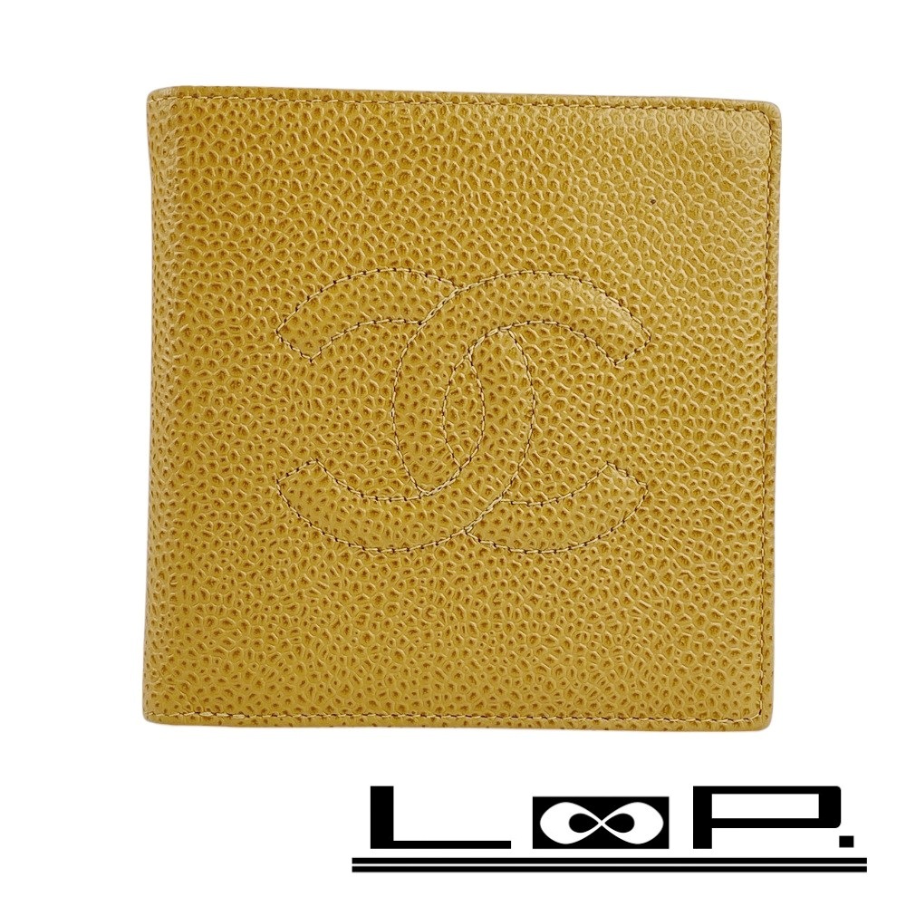 ◆SALE◆ シャネル ■中古■ 二つ折り 財布 ウォレット キャビアスキン キャメル 【368134】5 【中古】