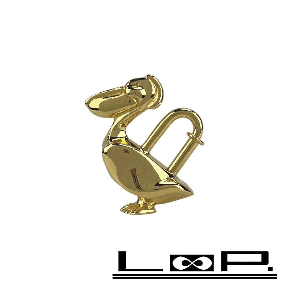 エルメス ■美品■ カデナ ペリカン バッグ チャーム キーホルダー アニマル GP ゴールド 【572234】10 【中古】